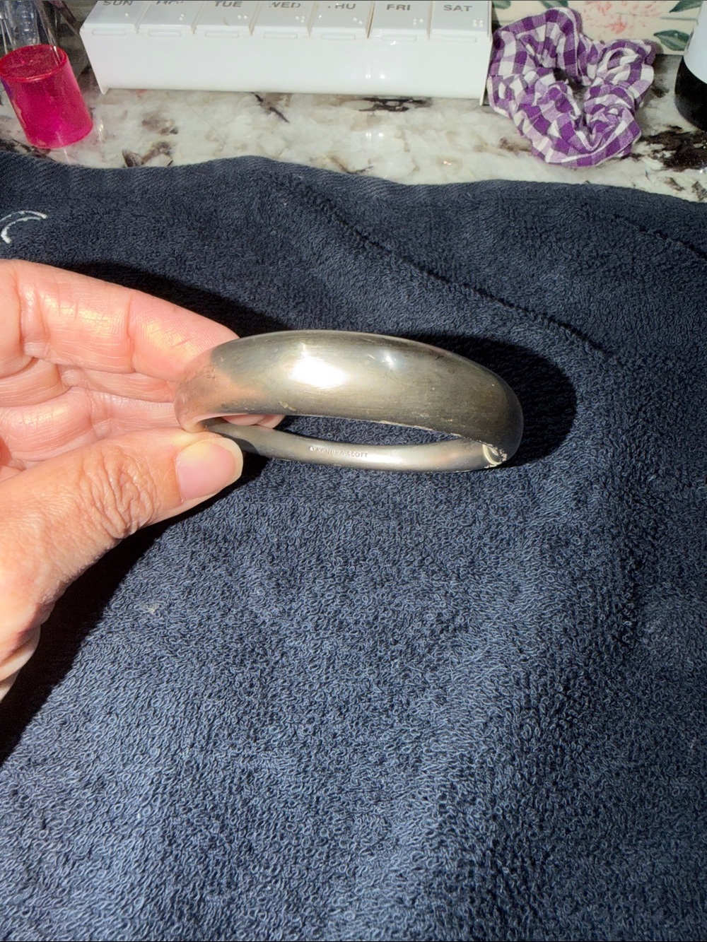 Kendra Scott Silver-Tone Rounded Bangle Bracelet